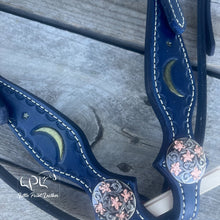 Load image into Gallery viewer, Navy Moon Phase Headstall
