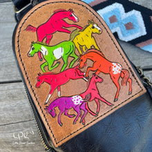 Load image into Gallery viewer, Frolicking Horses Sling/Crossbody Bag- Colorful Horses
