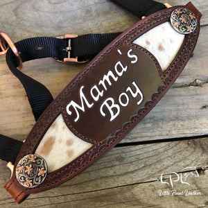 Saying Cowhide Inlay Halter
