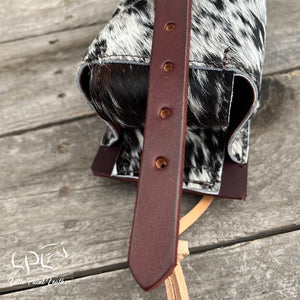 Black/White Cowhide Bottle Holder