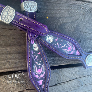 Dark Purple Bat One Ear Headstall