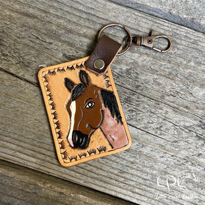 Bay Roan Horse Keychain