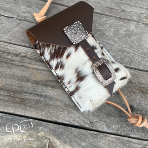 Cowhide Saddle Pouch- Square Concho