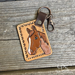 Red/Strawberry Roan Horse Keychain