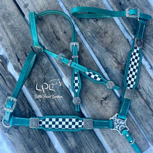 Load image into Gallery viewer, Teal Checkered Tack Set
