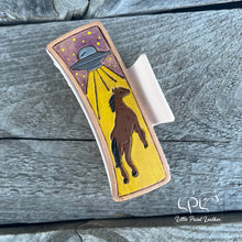 Load image into Gallery viewer, UFO Tooled Leather Hair Clip
