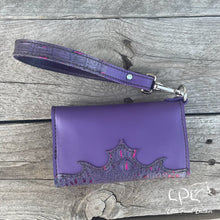 Load image into Gallery viewer, Purple Running Horse Trifold Wallet &amp; Wristlet
