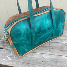 Load image into Gallery viewer, Distressed Teal Overnight Bag
