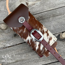 Load image into Gallery viewer, Brown/White Cowhide Bottle Holder
