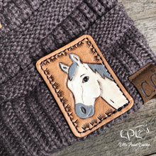 Load image into Gallery viewer, Adult Sized Beanie- Grey Horse
