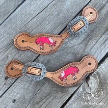 Load image into Gallery viewer, Neon Pink Appaloosa Spur Straps
