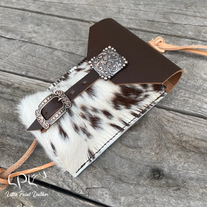 Cowhide Saddle Pouch- Square Concho