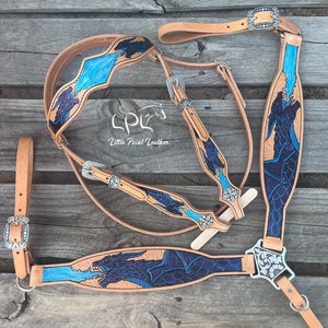 Blue/Black Color Shift Dragon Tack Set