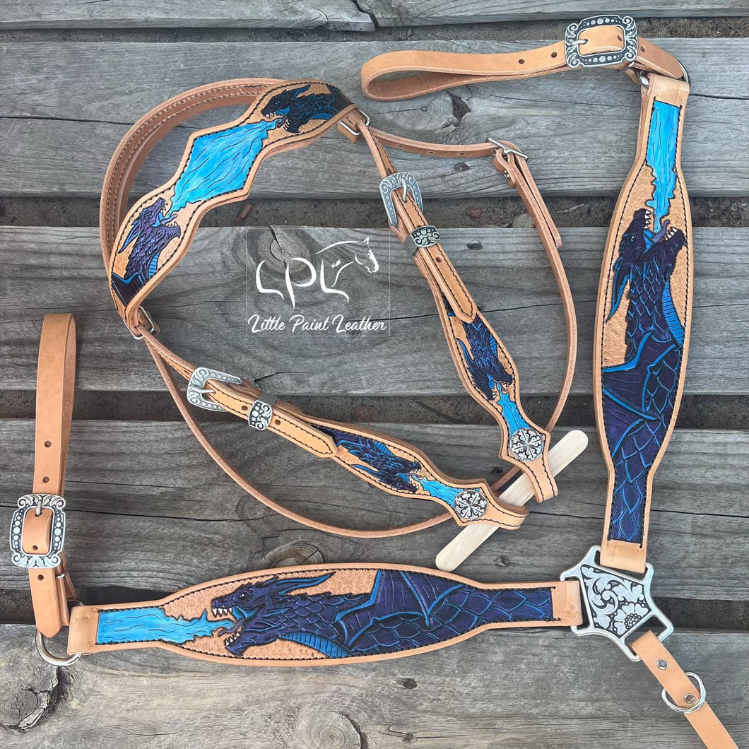Blue/Black Color Shift Dragon Tack Set