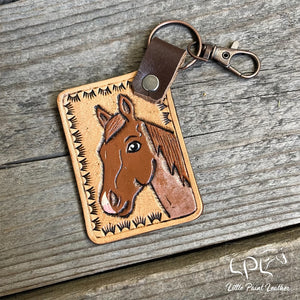 Red/Strawberry Roan Horse Keychain