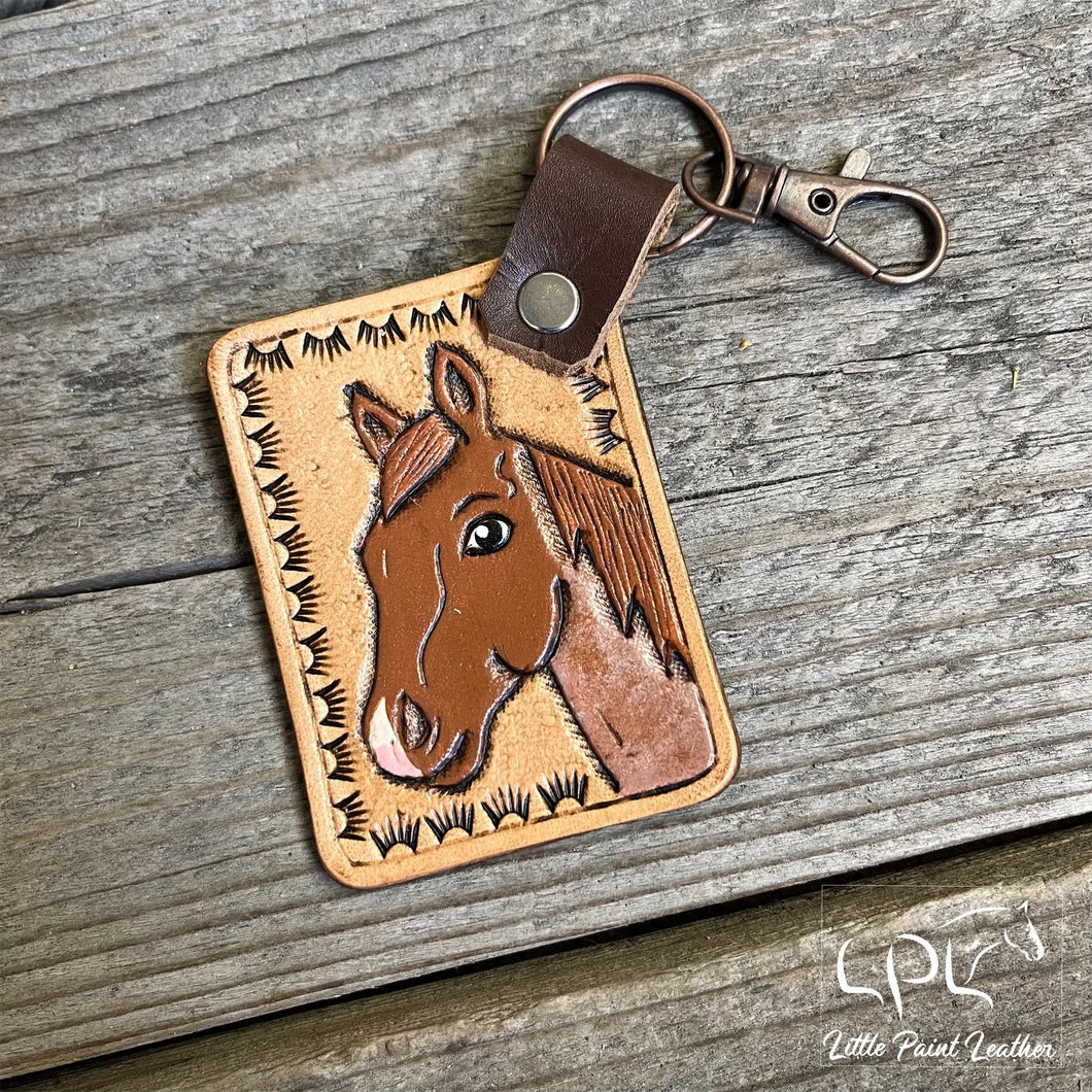 Red/Strawberry Roan Horse Keychain