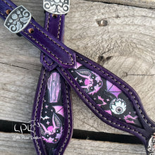 Load image into Gallery viewer, Dark Purple Bat One Ear Headstall
