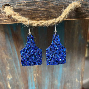 Glitter Leather Earrings (Multiple Colors)