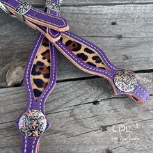 Load image into Gallery viewer, Purple Leopard Print Headstall
