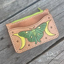 Load image into Gallery viewer, Moth Tooled Coin Pouch Wallet
