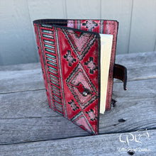 Load image into Gallery viewer, AUCTION Embossed Pink/Red/Turquoise Journal Cover
