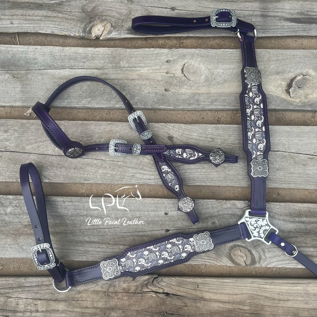 Dark Purple Skeleton Tack Set