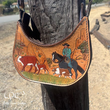 Load image into Gallery viewer, Ranching Cowgirl Half Moon Style Handbag
