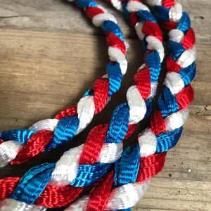 8' Red/White/Blue Braided Muletape Leadrope