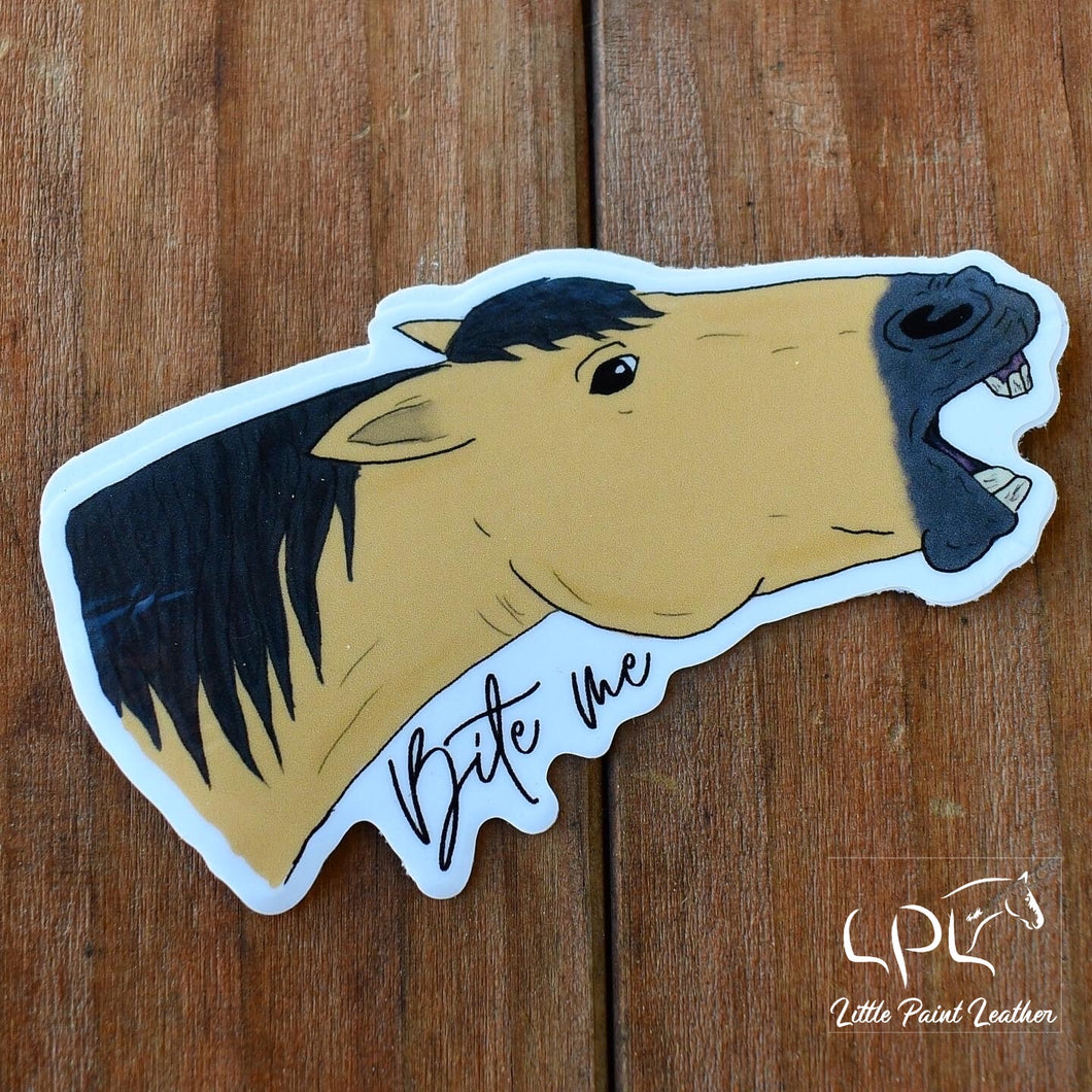 Bite Me Horse Sticker