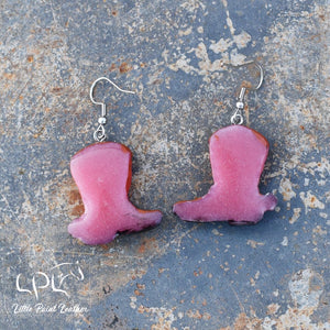 Pink Cowboy Boot Earrings