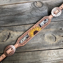 Load image into Gallery viewer, Sunflower &amp; Cowhide Wither Strap
