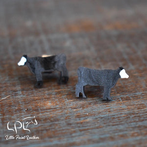 Black Hereford Cow Earrings