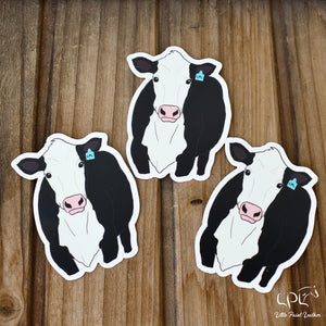 Black Hereford Cow Sticker