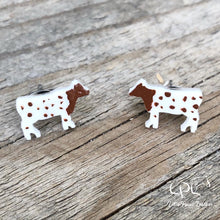 Load image into Gallery viewer, Speckled Brown Cow Earrings
