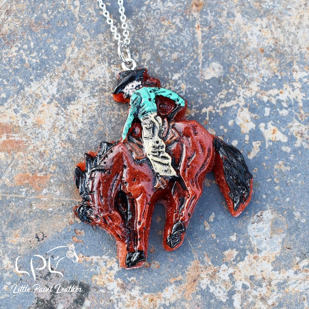 Bay Bronc Horse Necklace