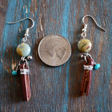Load image into Gallery viewer, Turquoise Fringe Earrings
