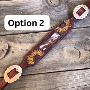 Sunflower & Cowhide Wither Strap