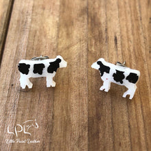 Load image into Gallery viewer, Black and White Cow Earrings

