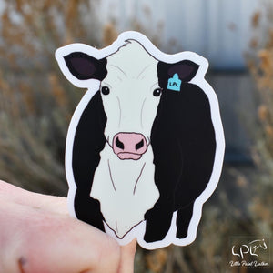 Black Hereford Cow Sticker
