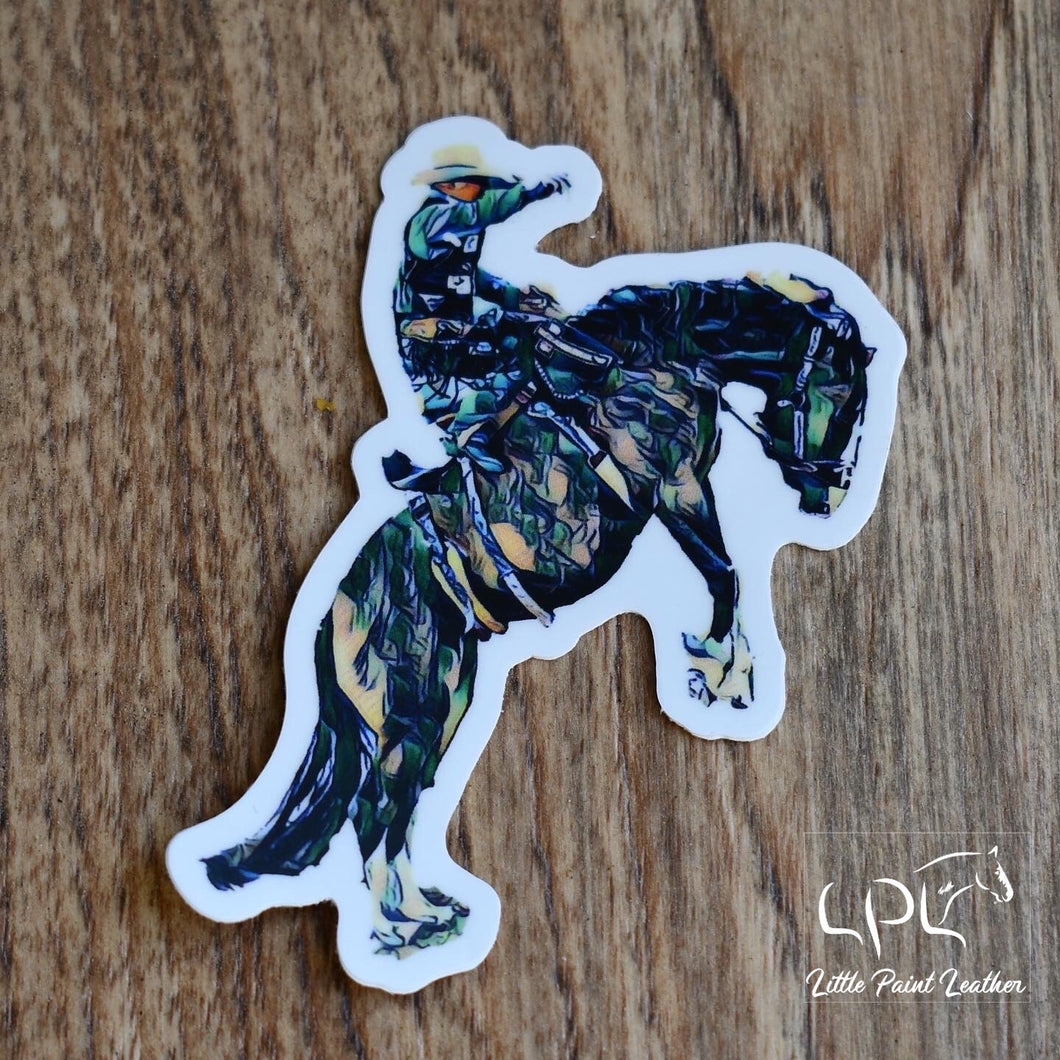 Colorful Bucking Horse Sticker