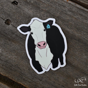 Black Hereford Cow Sticker