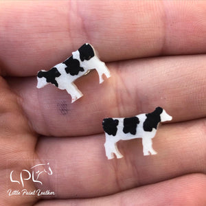 Black and White Cow Earrings