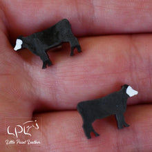 Load image into Gallery viewer, Black Hereford Cow Earrings
