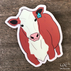 Red Hereford Cow Sticker