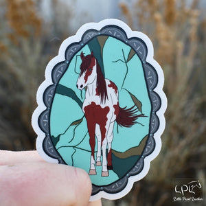 Turquoise Stone Paint Horse Sticker