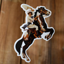 Load image into Gallery viewer, Pinup Cowgirl Rearing Horse Sticker
