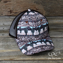 Load image into Gallery viewer, Cactus and Leather Print Snap Back Hat
