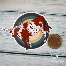 Load image into Gallery viewer, Retro Longhorn Cow Sticker

