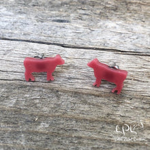 Load image into Gallery viewer, Red Angus Cow Earrings
