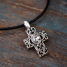 Load image into Gallery viewer, Small Bling Cross Necklace
